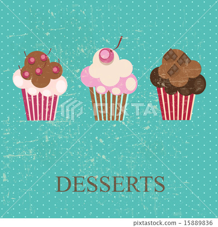 Retro vintage grunge style dessert menu. vector illustration 15889836
