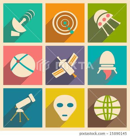 Flat with shadow concept and mobile application space 15890145