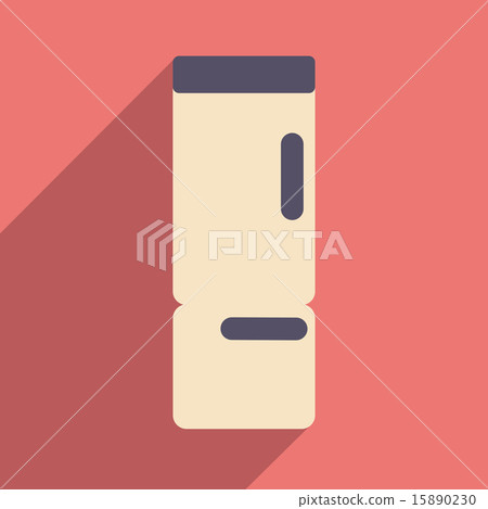 Flat with shadow icon and mobile applacation refrigerator Flat with shadow icon and mobile applacation refrigerator 15890230