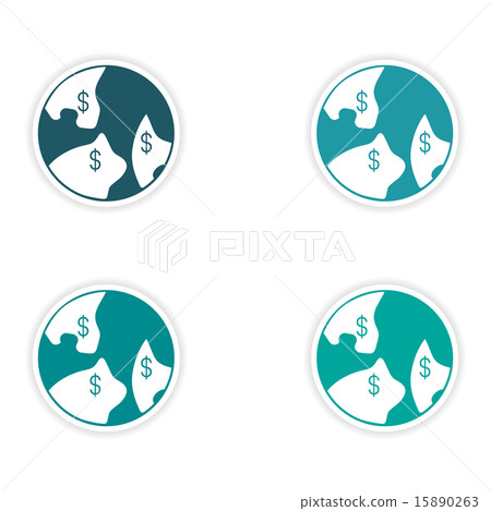 assembly realistic sticker design on paper currency assembly realistic sticker design on paper currency 15890263