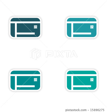 assembly realistic sticker design on paper microchips 15890275