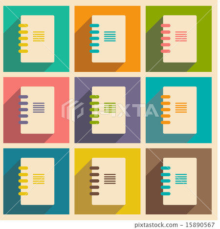 Flat with shadow concept and mobile application notebook Flat with shadow concept and mobile application notebook 15890567