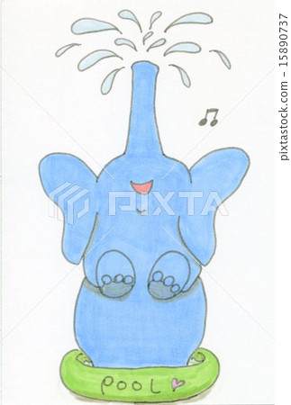 Elephant's Flower Shower in the Pool Elephant's Flower Shower in the Pool 15890737