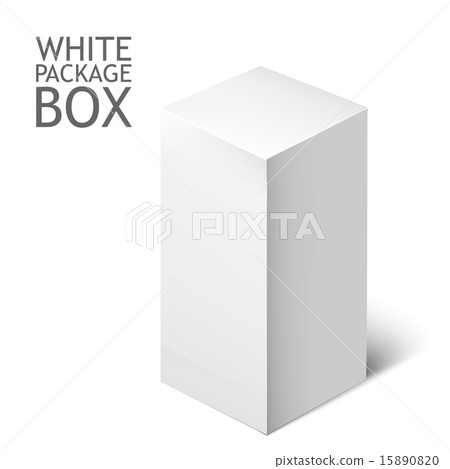 Cardboard Package Box. White Package Square.  15890820