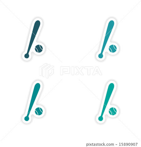 assembly realistic sticker design on paper baseball assembly realistic sticker design on paper baseball 15890907