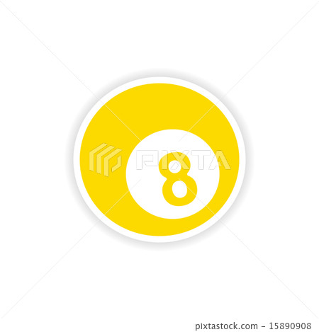 icon sticker realistic design on paper billiards icon sticker realistic design on paper billiards 15890908