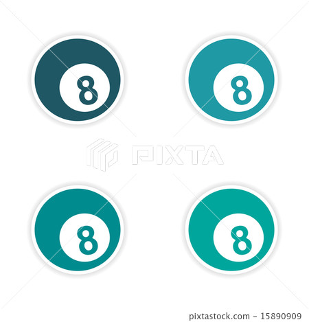 assembly realistic sticker design on paper billiards assembly realistic sticker design on paper billiards 15890909