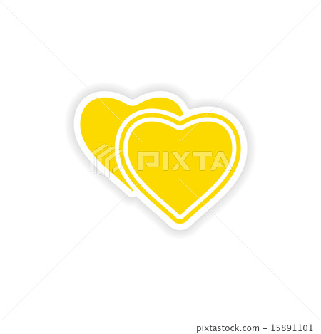 icon sticker realistic design on paper heart 15891101