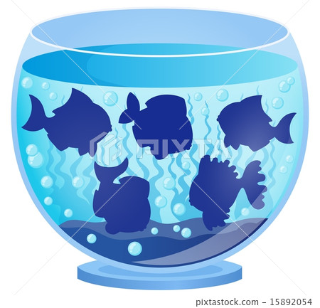 Aquarium with fish silhouettes 3 15892054