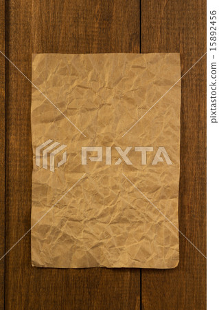 wrinkled note paper on wood wrinkled note paper on wood 15892456