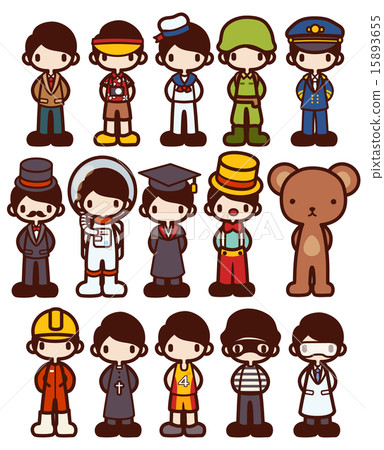 Character Cartoon in Various Job -插圖素材 [15893655] - PIXTA圖庫