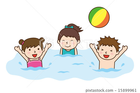 Children playing with beach ball 15899961