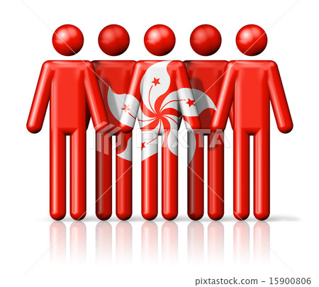 Flag of Hong Kong on stick figure 15900806