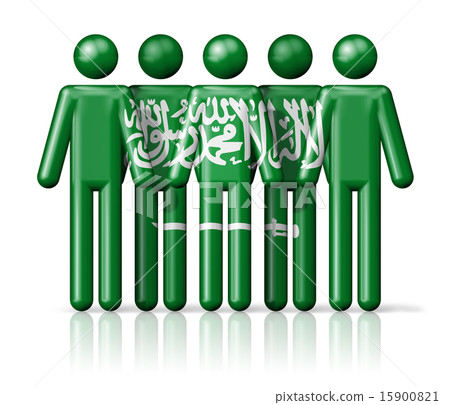 Flag of Saudi Arabia on stick figure 15900821