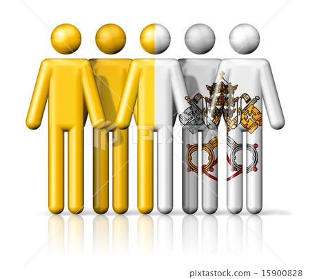 Flag of Vatican City on stick figure 15900828