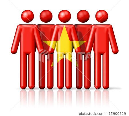 Flag of Vietnam on stick figure 15900829