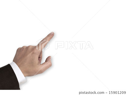 Hand pointing at copy space concept Hand pointing at copy space concept 15901209
