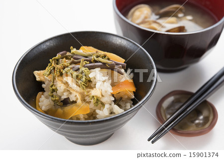 Warabi沒有Yama蔬菜Oka和蛤蜊味噌湯 Warabi沒有Yama蔬菜Oka和蛤蜊味噌湯 15901374