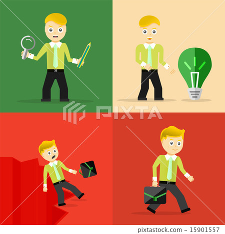 Set of businessman pose character concepts Set of businessman pose character concepts 15901557