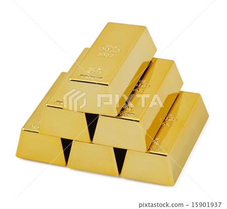 Gold bullion bars stacked on top of each other Gold bullion bars stacked on top of each other 15901937