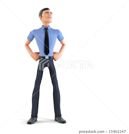 Posing 3d businessman.  15902247