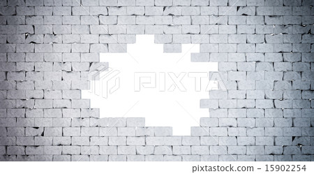 Broken Brick Wall. Isolated. clipping path Broken Brick Wall. Isolated. clipping path 15902254