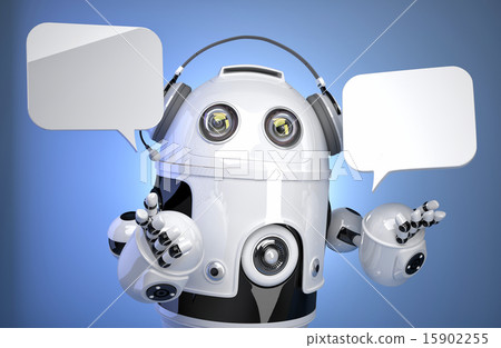Operator with headset and speech bubbles. Operator with headset and speech bubbles. 15902255