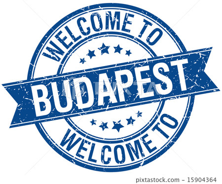 welcome to Budapest blue round ribbon stamp welcome to Budapest blue round ribbon stamp 15904364