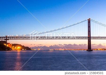 Lisbon Bridge at dusk 15904501