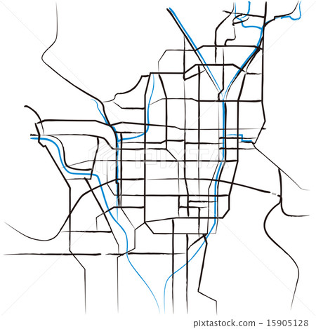 Abbreviated map of Kyoto _ Mackie wide area 15905128