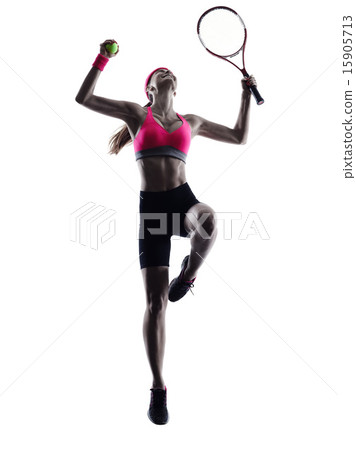woman tennis player silhouette 15905713