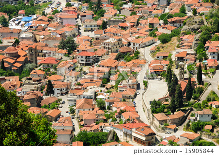 Kalambaka town view from Meteora rocks, Greece Kalambaka town view from Meteora rocks, Greece 15905844