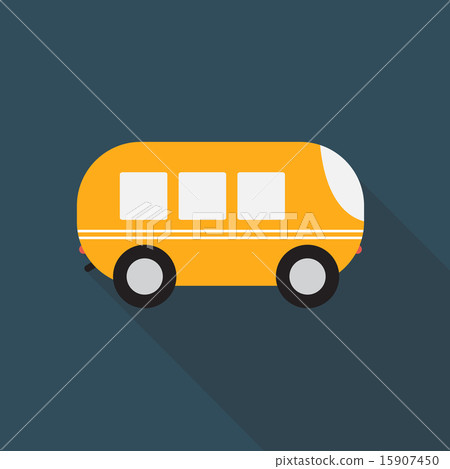 Bus Flat Icon with Long Shadow, Vector Illustration Bus Flat Icon with Long Shadow, Vector Illustration 15907450