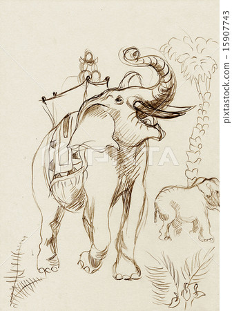 an hand made picture - elephant an hand made picture - elephant 15907743
