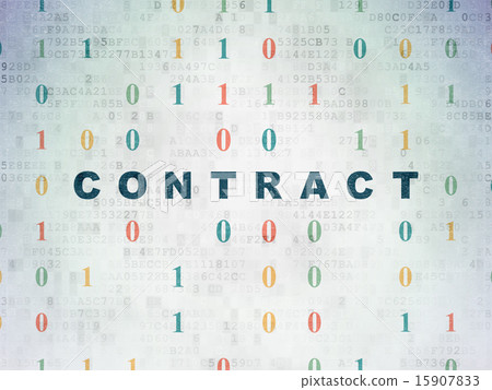 Business concept: Contract on Digital Paper background Business concept: Contract on Digital Paper background 15907833