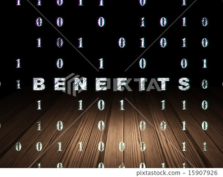Finance concept: Benefits in grunge dark room Finance concept: Benefits in grunge dark room 15907926