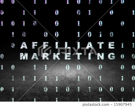 Finance concept: Affiliate Marketing in grunge dark room Finance concept: Affiliate Marketing in grunge dark room 15907945