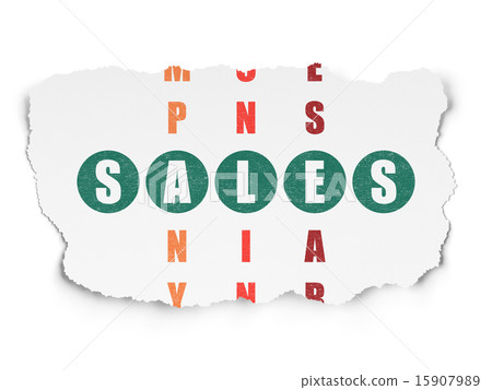 Marketing concept: word Sales in solving Crossword Puzzle Marketing concept: word Sales in solving Crossword Puzzle 15907989