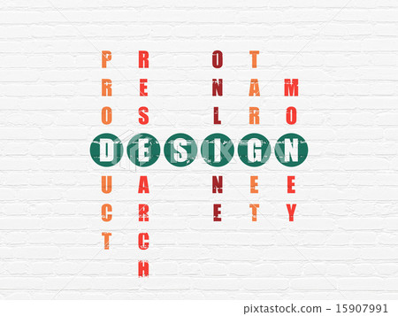 Marketing concept: word Design in solving Crossword Puzzle Marketing concept: word Design in solving Crossword Puzzle 15907991