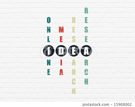 Advertising concept: word Idea in solving Crossword Puzzle Advertising concept: word Idea in solving Crossword Puzzle 15908002