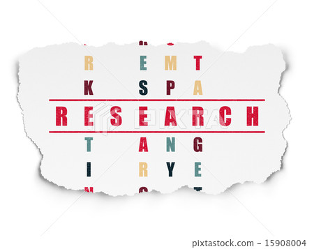 Marketing concept: word Research in solving Crossword Puzzle 15908004