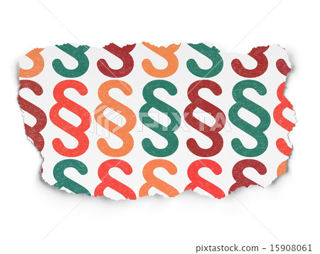 Law concept: Paragraph icons on Torn Paper background 15908061