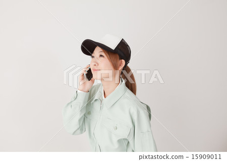 work clothes, smart phone, person 15909011