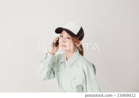 work clothes, smart phone, person 15909012