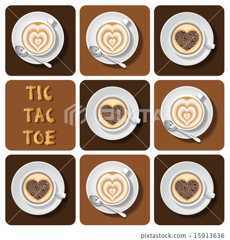 Tic-Tac-Toe of cappuccino and latte 15913636