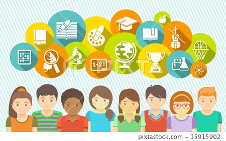 Kids and school icons  15915902