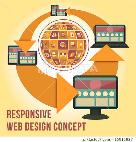 Responsive Web Design Flat Concept 15915927