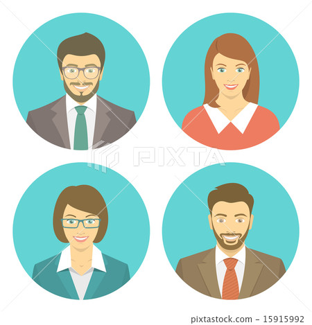 Business people flat vector avatars - Stock Illustration [15915992] - PIXTA