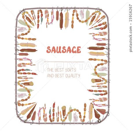 Sausages frame with many sorts Sausages frame with many sorts 15916267