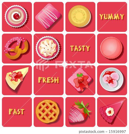 illustration of dessert and baked goods 15916997